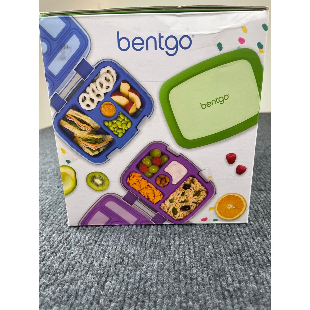 Bentgo Kids Leak-Proof 5-Compartment Lunch Box Set 3 Pack Blue Green Purple NEW - Picture 4 of 6